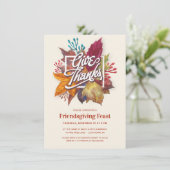 VIELE DANK FREUNDLICHER FESTIVER HERBSTLAUB EINLADUNG (Stehend Vorderseite)