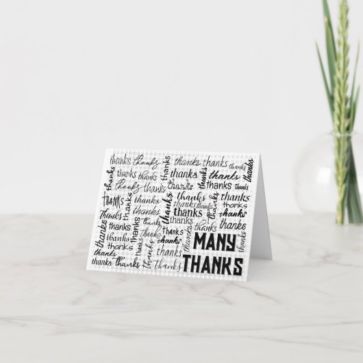 Viele DANKE Word Cloud über Gingham (Vorderseite)