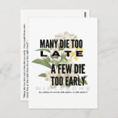 Viele die zu spät und ein paar zu früh. NIETZSCHE Postkarte (Vorne/Hinten)