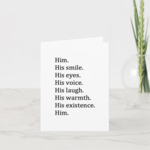 VIELE DINGE, DIE ICH LIEBE ÜBER *HIM* UNSER 1. JAH KARTE