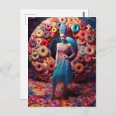Viele Donuts Fashion Model Postkarte (Vorne/Hinten)