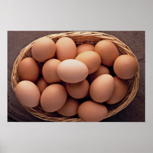 Viele Eier im Korb Poster