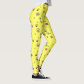 Viele Emojis auf hellgelbem Hintergrund Leggings (Rechts)