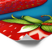 viele Erdbeerfrüchte, Malereien, Poster (Ecke)