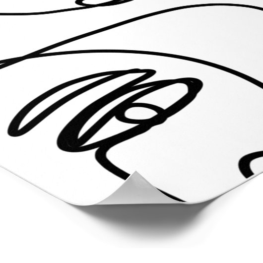 Viele Faces Line Art Poster (Ecke)