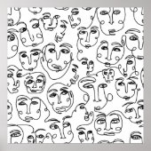 Viele Faces Line Art Poster (Vorne)