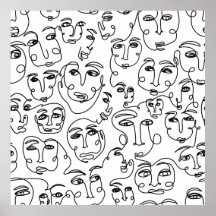 Viele Faces Line Art