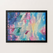 Viele Fahnen bunt abstrakte Kunst Puzzle (Horizontal)