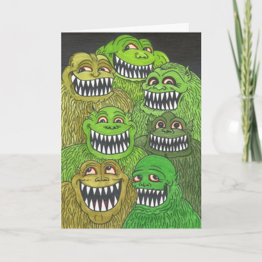 VIELE FANGS! Monster Danke Karte (Vorderseite)