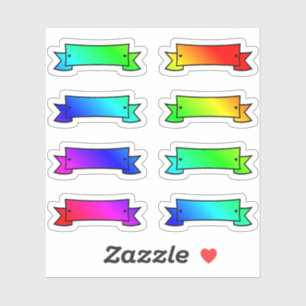 Viele farbenfrohe Banner Tiny Rainbow Banner Forme Aufkleber