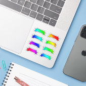 Viele farbenfrohe Banner, winzige Regenbogenbanner Aufkleber (Laptop mit iPhone)