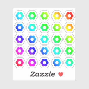 Viele farbenfrohe Blume kleine Regenbogen-Blume Aufkleber