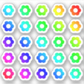 Viele farbenfrohe Blume kleine Regenbogen-Blume Aufkleber (Vorderseite)