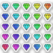 Viele farbenfrohe Diamanten kleine Juwelen Formen Aufkleber (Vorderseite)