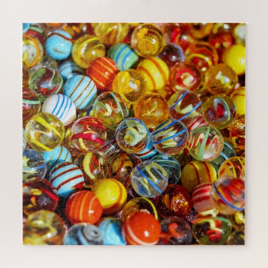 Viele farbenfrohe Glasmarbeln Puzzle (Horizontal)