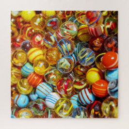 Viele farbenfrohe Glasmarbeln Puzzle