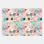 Viele farbenfrohe Hunde Design Geschenkpapier Set (Vorderseite 2)
