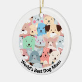 Viele farbenfrohe Hunde Design Keramik Ornament (Links)