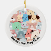Viele farbenfrohe Hunde Design Keramik Ornament (Hinten)