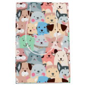 Viele farbenfrohe Hunde Design Mittlere Geschenktüte (Vorderseite)