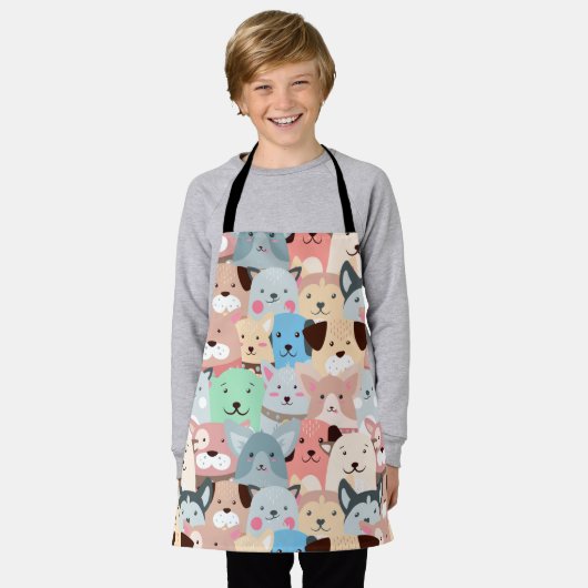 Viele farbenfrohe Hunde Design Schürze (Getragen)