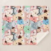 Viele farbenfrohe Hunde Design Sherpa Blanket Sherpadecke (Vorderseite (Horizontal))