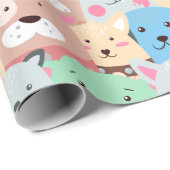 Viele farbenfrohe Hunde Design Wrapping Paper Roll Geschenkpapier (Rolleneckpunkt)