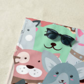 Viele farbenfrohe Hunde gestalten Badetücher Strandtuch (Beispiel)