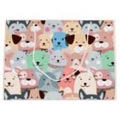 Viele farbenfrohe Hunde gestalten große Geschenkta Geschenktüte (Vorderseite)