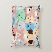 Viele farbenfrohe Hunde gestalten Kinder Akzent Ki Dekokissen (Rückseite(Vertikal))