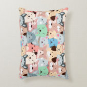 Viele farbenfrohe Hunde gestalten Kinder Akzent Ki Dekokissen (Vorderseite(Vertikal))