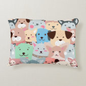 Viele farbenfrohe Hunde gestalten Kinder Akzent Ki Dekokissen (Rückseite)