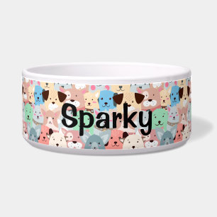 Viele farbenfrohe Hunde Keramik Napf