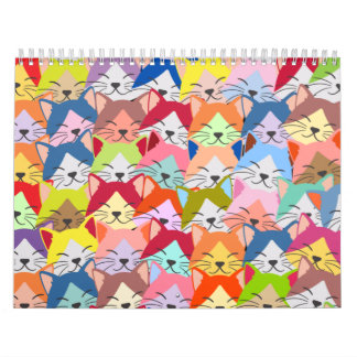 Viele farbenfrohe Katzen| Kitten Pet Pattern Gesch Kalender
