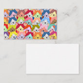 Viele farbenfrohe Katzen| Kitten Pet Pattern Gesch Visitenkarte (Vorne/Hinten)