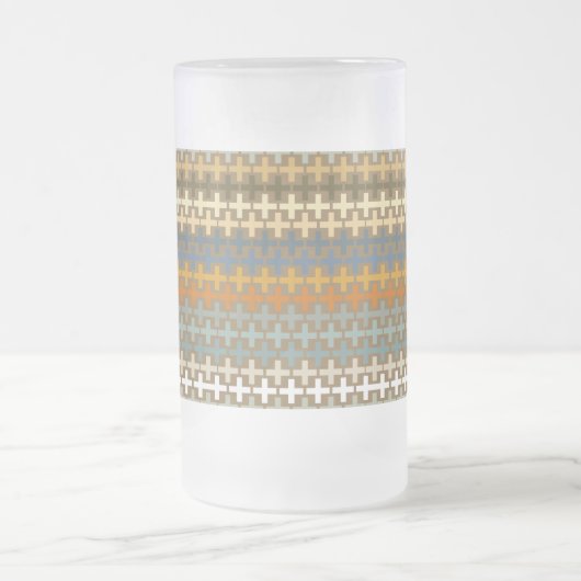 Viele farbenfrohe Kreuze Mattglas Bierglas (Mittel)