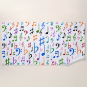 Viele farbenfrohe Musiknoten und Symbole Strandtuc Strandtuch (Vorderseite)