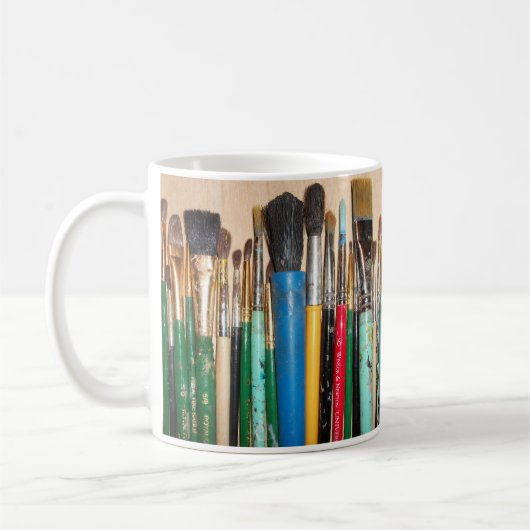 Viele farbenfrohe Pinsel Kaffeetasse (Links)