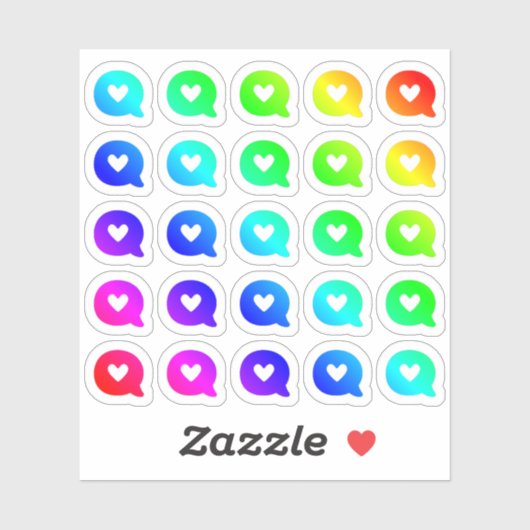 Viele farbenfrohe Sprechblasen klängliche Regenbog Aufkleber (Blatt)