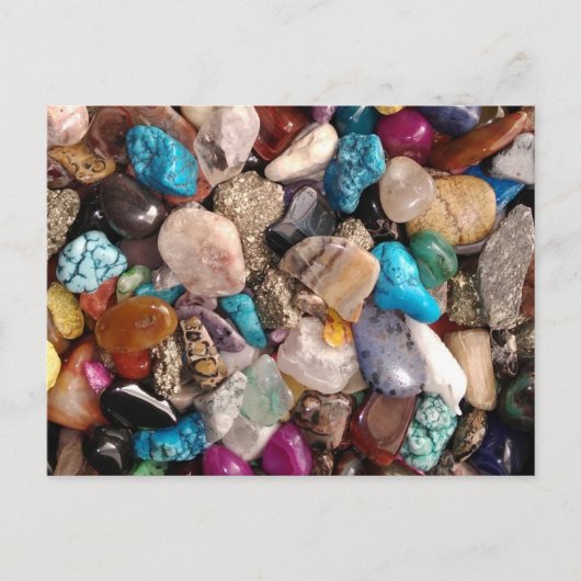 Viele farbenfrohe, uninteressante, polierte Felsen Postkarte (Vorderseite)