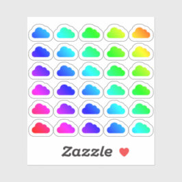 Viele farbenfrohe Wolken winzige Regenbogenwolkenf Aufkleber