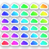 Viele farbenfrohe Wolken winzige Regenbogenwolkenf Aufkleber (Vorderseite)