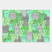 Viele farbige Katzen entwerfen Papier-Sets Geschenkpapier Set (Vorderseite 3)