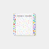 Viele farbige Kreise + Individuelle Name Hinweis Post-it Klebezettel (Vorderseite)