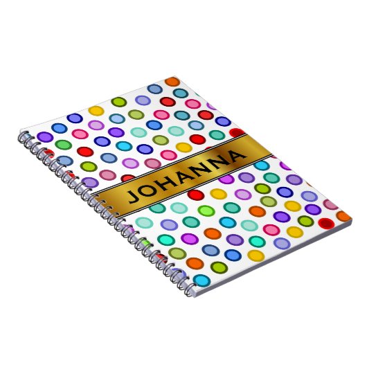 Viele farbige Kreise + Individuelle Name-Notebook Notizblock (Rechte Seite)