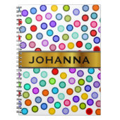 Viele farbige Kreise + Individuelle Name-Notebook Notizblock (Vorderseite)