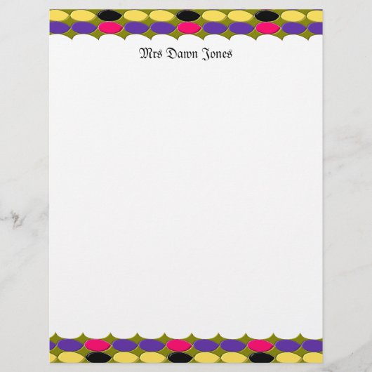 Viele Felder, die sich an den Buchstaben anpassen (Vorderseite)