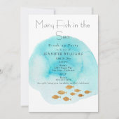 Viele Fische im Meer brechen die Party Einladung a (Vorderseite)