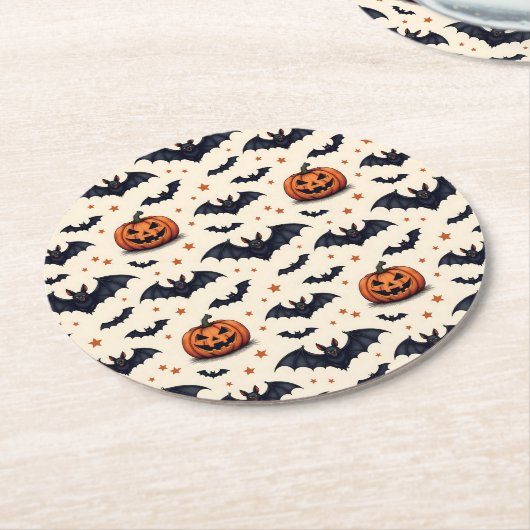 Viele Fledermäuse Runder Pappuntersetzer (Angewinkelt)