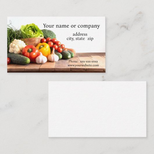 Viele frische Gemüse Visitenkarte (Vorne/Hinten)